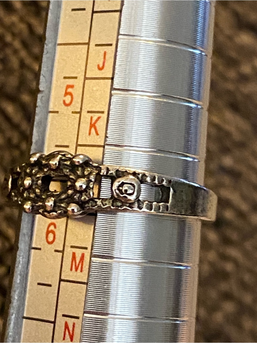 Vintage Art Deco marcasite style ring gothic boho silver stackable band - Picture 7 of 9